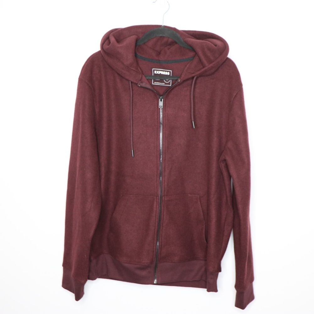 Express Men's Maroon Thick Sweatshirt Size Medium NWT